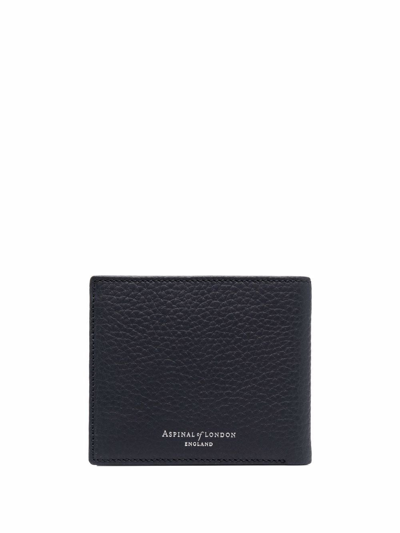 Shop Aspinal Of London Bi-fold Leather Wallet In Blue