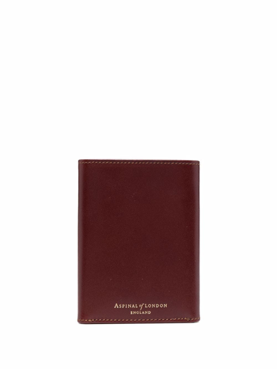 Shop Aspinal Of London Tri-fold Leather Wallet In Brown