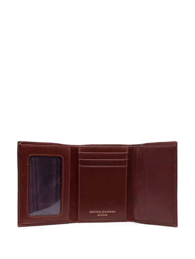Shop Aspinal Of London Tri-fold Leather Wallet In Brown