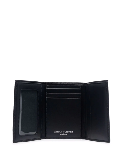 Aspinal Of London Tri-fold Leather Wallet In Blue