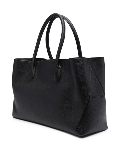 Shop Aspinal Of London London Leather Tote In Black
