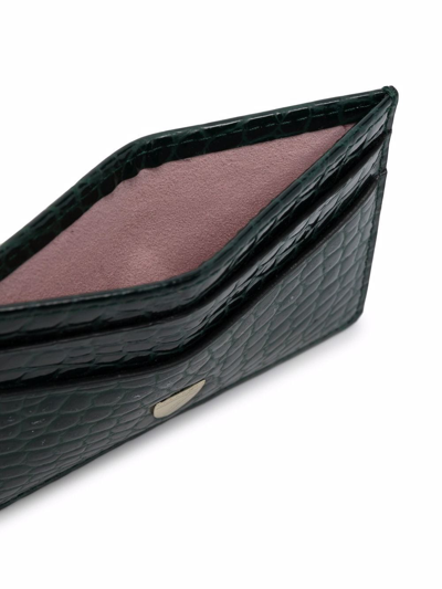 Shop Aspinal Of London Crocodile-effect Cardholder In Green