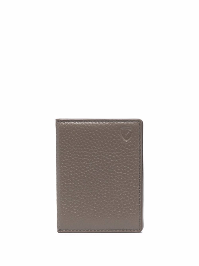 Shop Aspinal Of London Grain Leather Cardholder In Grey