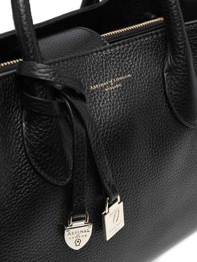 Shop Aspinal Of London London Leather Tote In Black