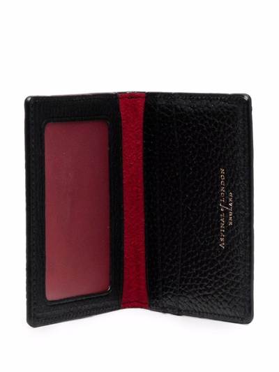 Shop Aspinal Of London Grained Leather Travel Wallet In Black