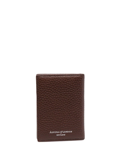 Shop Aspinal Of London Bi-fold Leather Wallet In Brown