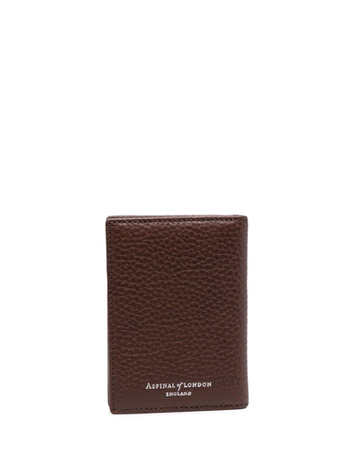 Aspinal Of London Tri-fold Leather Wallet In Brown
