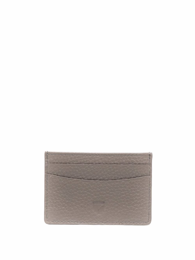 Shop Aspinal Of London Pebbled-effect Slim Cardholder In Grey