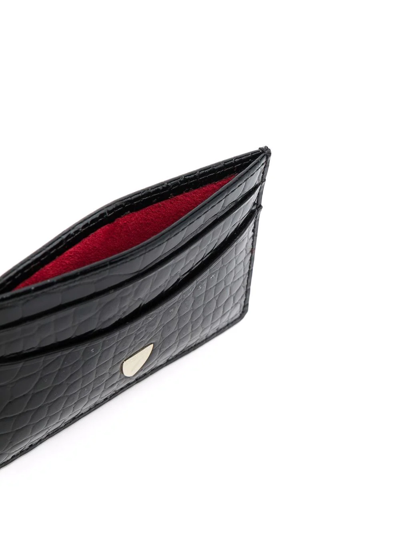 Aspinal Of London Croc-effect Cardholder In Black