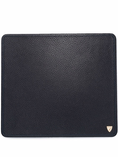 Shop Aspinal Of London Pebbled Leather Mouse Pad In Blue