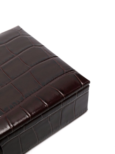 Shop Aspinal Of London Crocodile-effect Leather Box In Brown