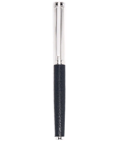 Shop Aspinal Of London Pebble Rollerball Pen In Blue