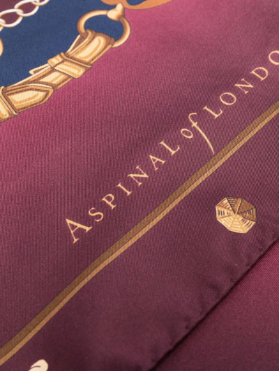 Shop Aspinal Of London Signature Ombré-effect Silk Scarf In Red