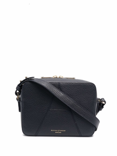 Shop Aspinal Of London Pebbled-effect Crossbody Bag In Blue