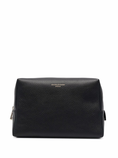 Shop Aspinal Of London London Pebbled Makeup Bag In Black