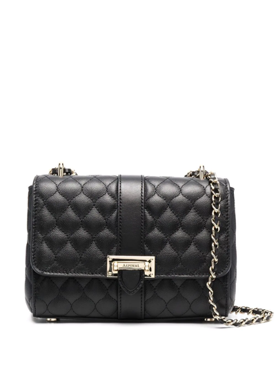 Shop Aspinal Of London Lottie Quilted Crossbody Bag In Black