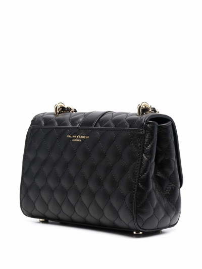 Shop Aspinal Of London Lottie Quilted Crossbody Bag In Black