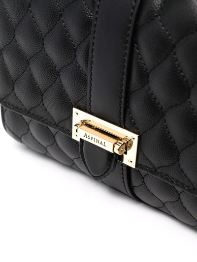 Shop Aspinal Of London Lottie Quilted Crossbody Bag In Black