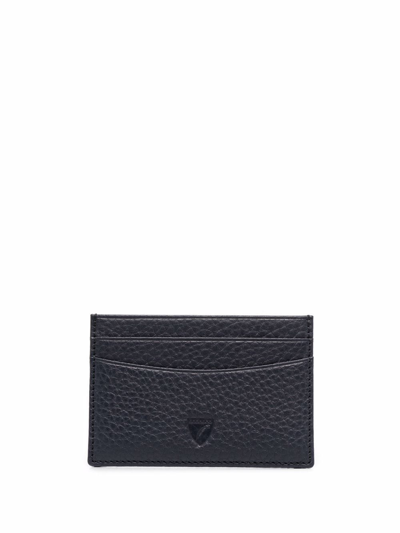 Shop Aspinal Of London Grain Leather Card Holder In Blue