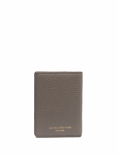 Shop Aspinal Of London Bi-fold Leather Wallet In Grey