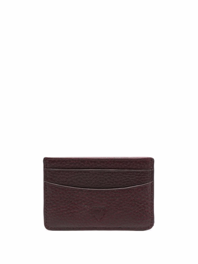 Shop Aspinal Of London Grained Leather Cardholder In Red