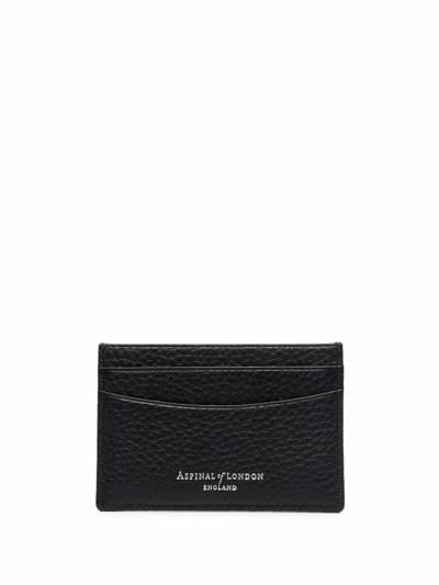 Shop Aspinal Of London Grained Leather Cardholder In Black
