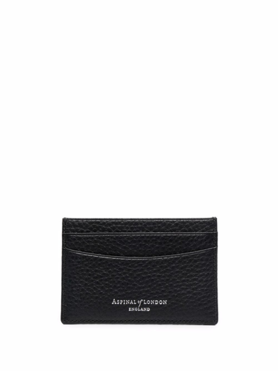 Aspinal Of London Grained Leather Cardholder In Black