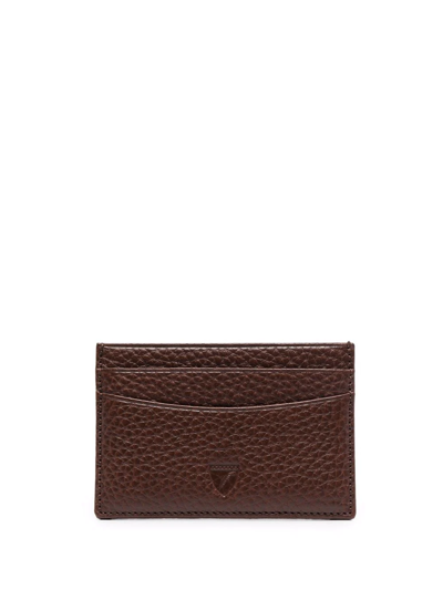 Shop Aspinal Of London Grained Leather Cardholder In Brown