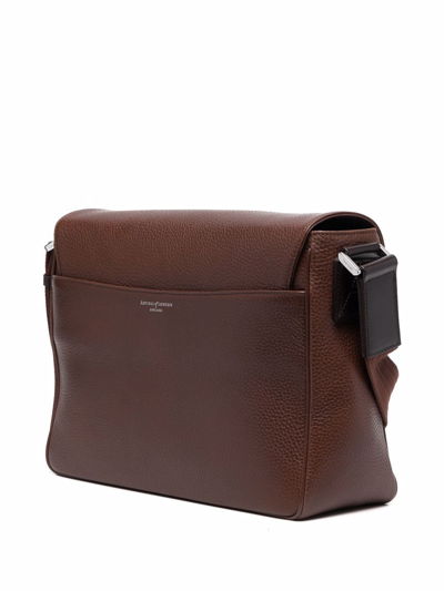 Shop Aspinal Of London Reporter Leather Messenger Bag In Brown