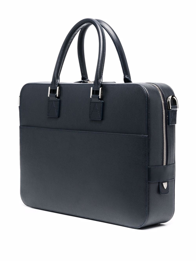 Shop Aspinal Of London Small Mount Street Briefcase In Blue