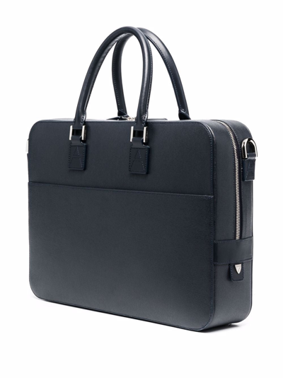 Aspinal Of London Small Mount Street Briefcase In Blue