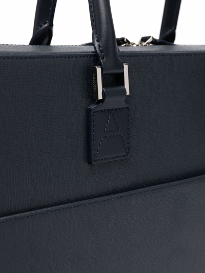 Aspinal Of London Small Mount Street Briefcase In Blue