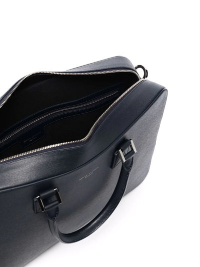Aspinal Of London Small Mount Street Briefcase In Blue