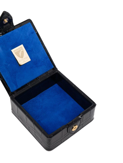 Aspinal Of London Crocodile-effect Leather Box In Black