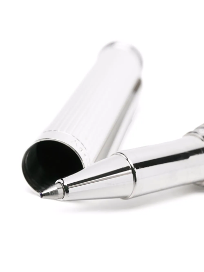 Aspinal Of London Crocodile-effect Rollerball Pen In Brown