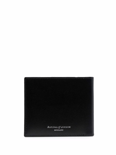 Aspinal Of London Bi-fold Leather Wallet In Black