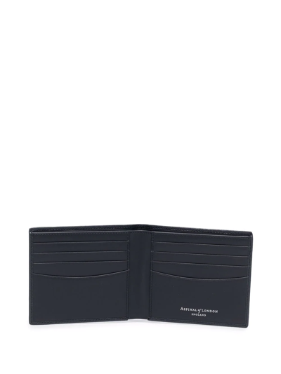 Shop Aspinal Of London Textured Bi-fold Wallet In Blue