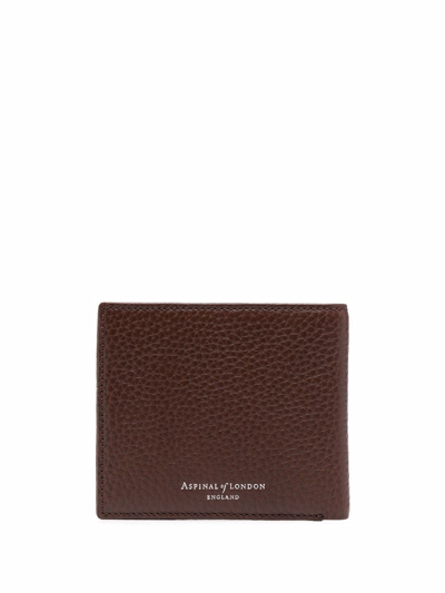 Aspinal Of London Bi-fold Leather Wallet In Brown