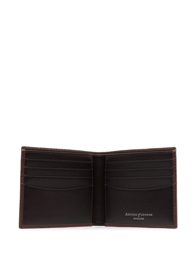 Shop Aspinal Of London Bi-fold Leather Wallet In Brown