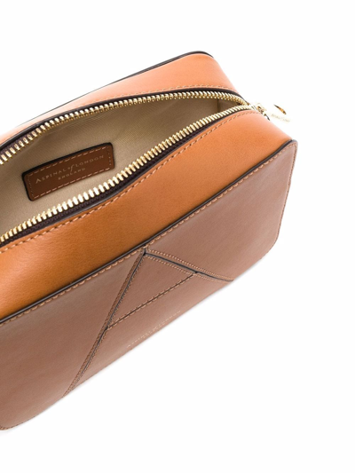 Aspinal Of London Contrast Stitching Crossbody Bag In Brown