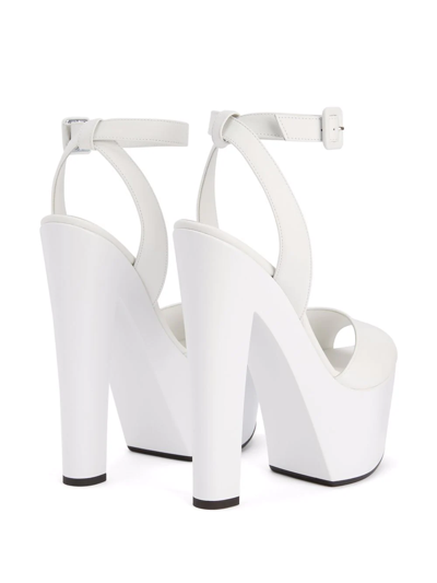 Shop Giuseppe Zanotti Tarifa Platform Wedge Sandals In White