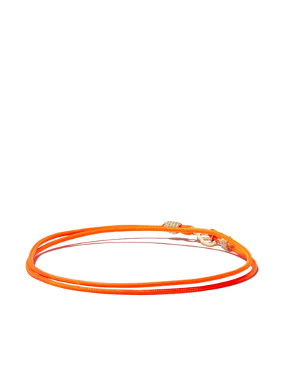 Shop Luis Morais 14kt Yellow Gold Toggle Cord Bracelet In Orange