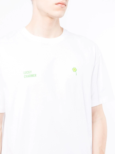 Shop Off Duty Come Closer Cotton T-shirt In White