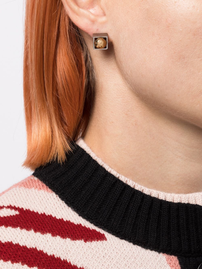 Shop Ports 1961 Two-tone Stud Earrings In Gold