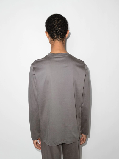 Zimmerli Long-sleeve Cotton T-shirt In Grey