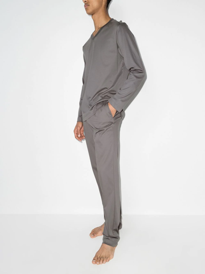 Zimmerli Long-sleeve Cotton T-shirt In Grey