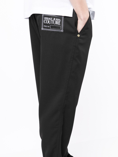 Shop Versace Jeans Couture Logo-patch Drawstring Track Pants In Black