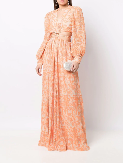 Shop Jonathan Simkhai Abstract-print Priya Dress In Orange