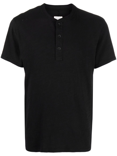 Shop Rag & Bone Short-sleeve Henley T-shirt In Black