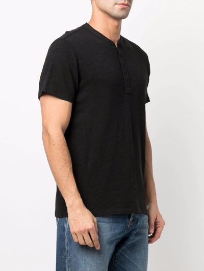 Shop Rag & Bone Short-sleeve Henley T-shirt In Black